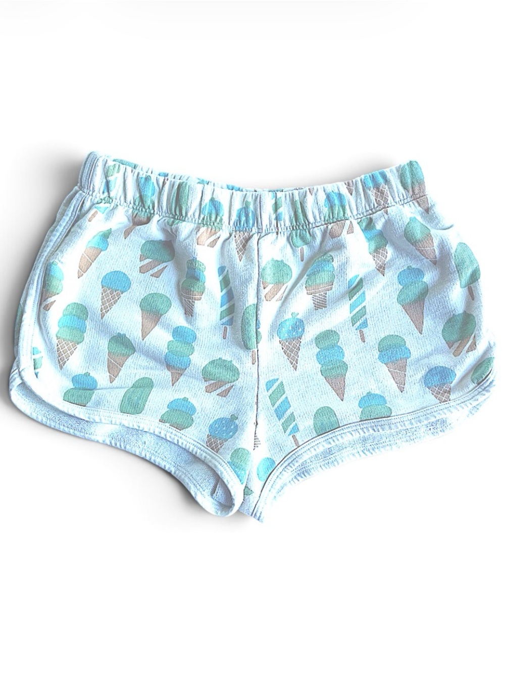 ORGANIC WINTER WATER FACTORY Terry Shorts Retro 60s 70s Ice Cream Print NYC